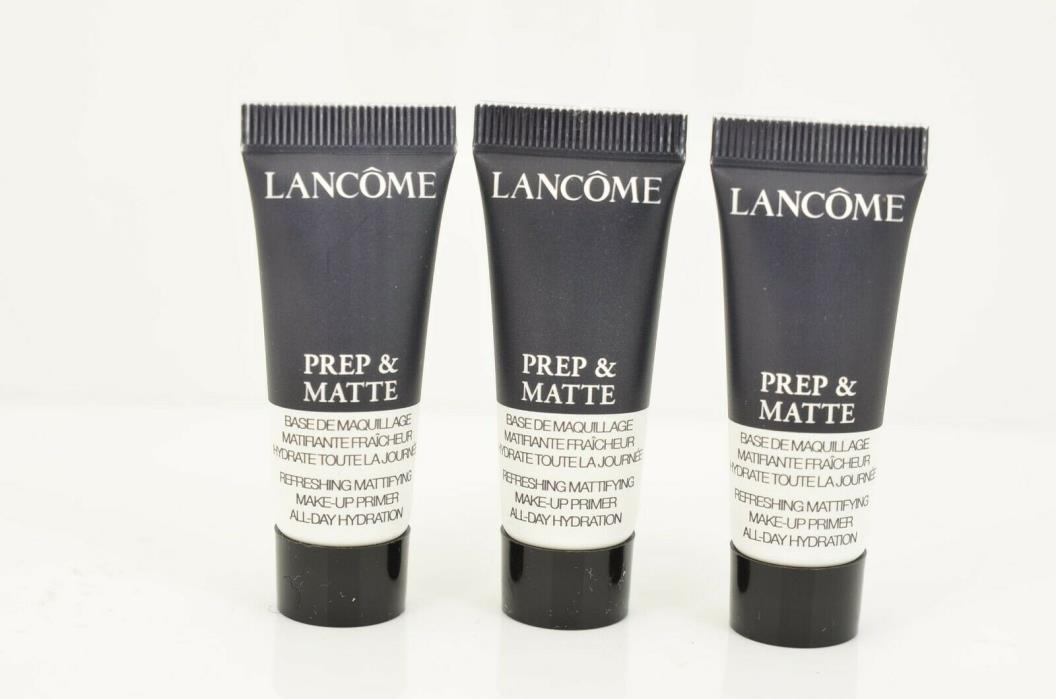 3 Lancome Prep Matte Make-up Primer Base All Day Hydration .34 oz/ 10 ml x Lot 3