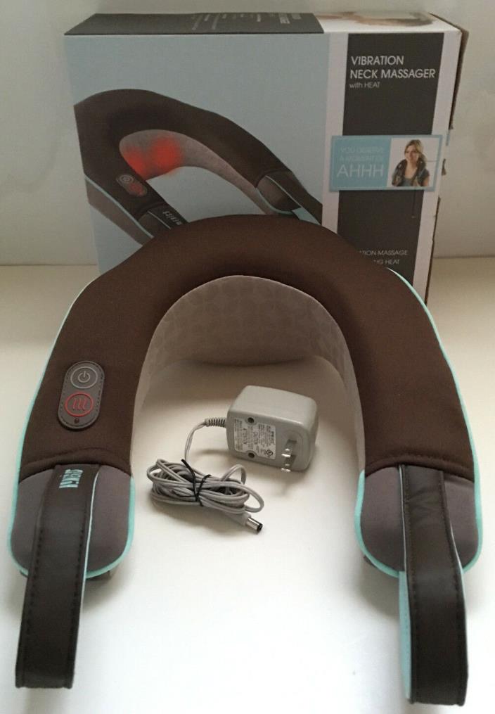 HoMedics Vibration Neck Massager Heat Ergonomic Relaxing and Soothing NMSQ-215