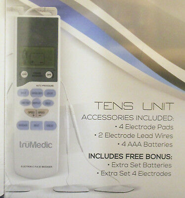truMedic Model PL-009 TENS Unit Electronic Pulse Massager Factory Sealed New
