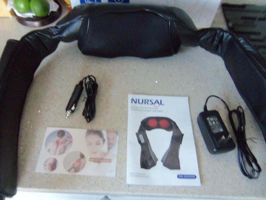 NURSAL 3D Shiatsu Neck and Shoulder Massager with Heat, Hand Vibration Therapy,