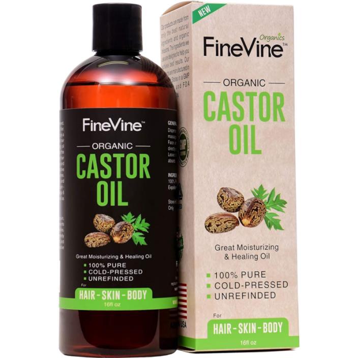 100% Pure Castor Oil - 16oz - For Moisturizing, Healing, Dry Skin, Hair Growth,
