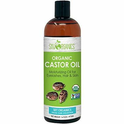 Castor Oil (16oz) USDA Organic Cold-Pressed, 100% Pure, Hexane-Free Moisturizing