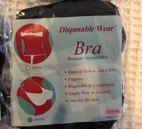 NIP Disposable Black Non-Woven Bra W/Elastic Hygienic Massage Esthetics