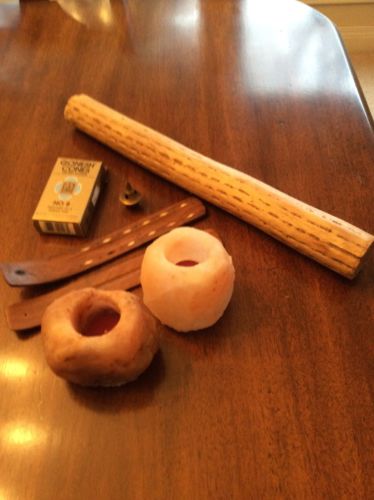 Meditation Yoga Zen Halite Himalayan Salt Candleholders Rain Stick Incense Lot