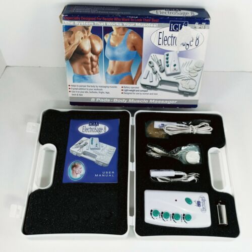 IGIA Electrosage 8 Body Muscle Massager New In Retail Packaging Carry Case WIIT