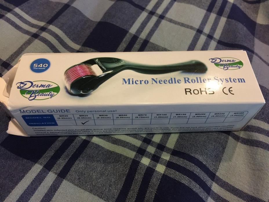 540 Micro Needle Portable Beauty Derma Roller Therapy Skin Massage 0.25 mm