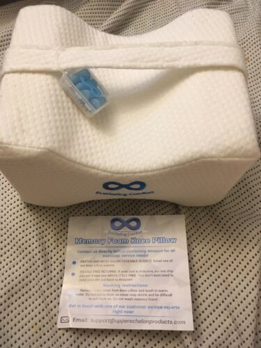 Everlasting Comfort 100% Pure Memory Foam Knee Pillow with Adjustable Strap