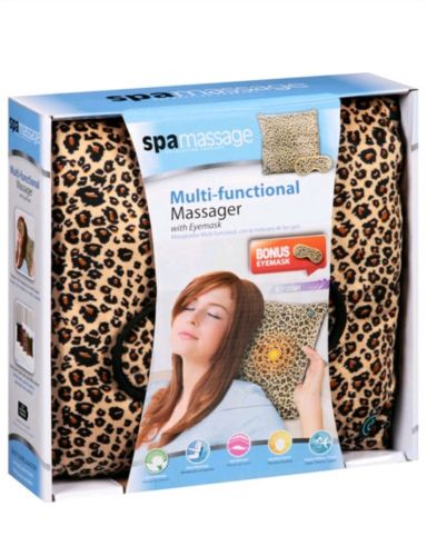 SpaMassage Pillow Massager With Eye Sleep Mask Leopard