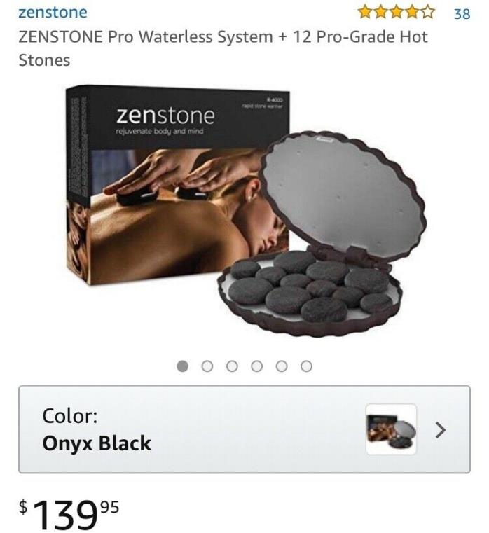 ZENSTONE Pro Waterless System + 12 Pro-Grade Hot Stones Onyx Black