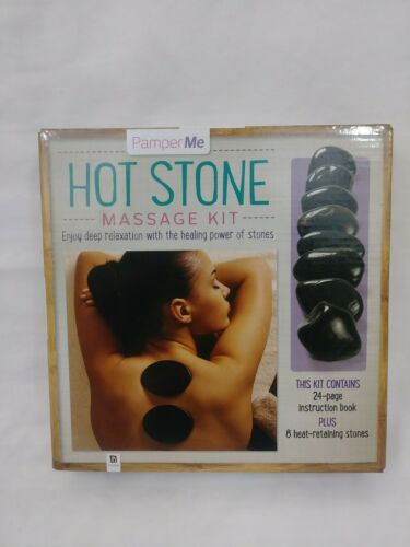 Pamper Me Hot Massage Stone Kit - 24pg Technique Book & 8 Heat Retaining Stones