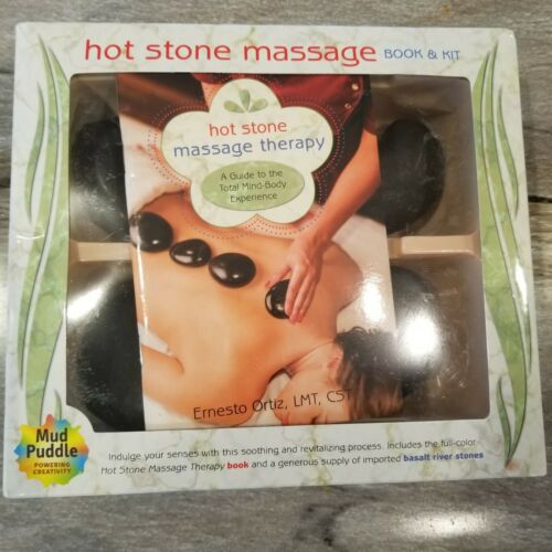 Hot Stone Massage Therapy Book & Kit Relaxation Basalt Stones Mud Puddle NEW