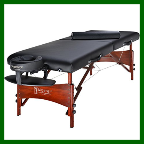 Master Massage Roma II Portable Table Beauty Bed Salon Black/Walnut Stained 30 I