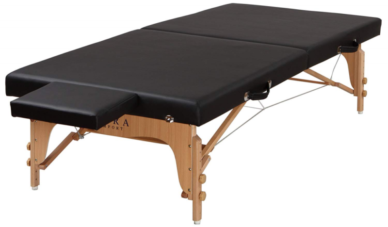 SierraComfort Portable Stretching Table Sits Low to Ground, Black