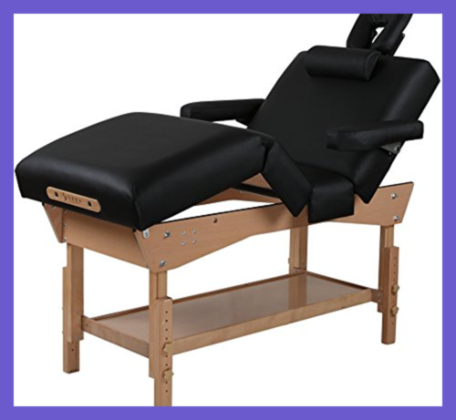 Sierracomfort Adjustable 4 Section Stationary Massage Table BLACK Sporting Goods