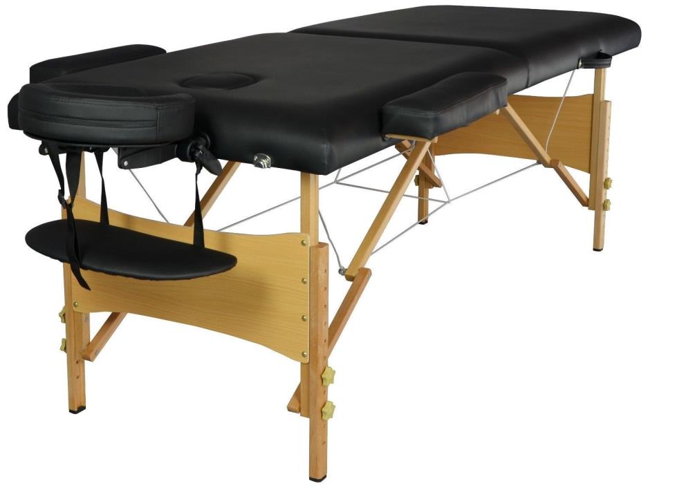 Massage Table With Free Carrying Case 6Ft Length Wood Legs