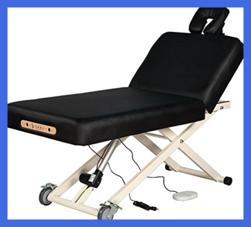 Sierracomfort Adjustable Back Rest Electric Lift Massage Table BLACK All