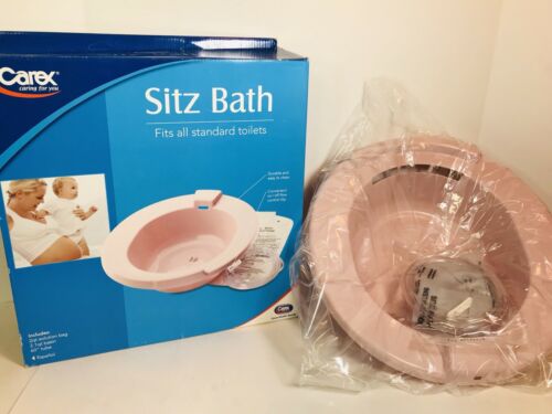 Carex Sitz Bath Over-The-Toilet Perineal Soaking Seat with Solution Bag