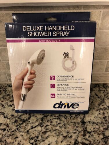 Drive Medical Handheld Shower Head Spray with Diverter Valve Wall Holder Plastic