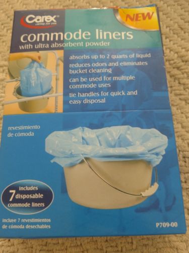 CAREX COMMODE LINERS NEW PACK OF 7 WITH ULTRA ABSORBENT POWDER