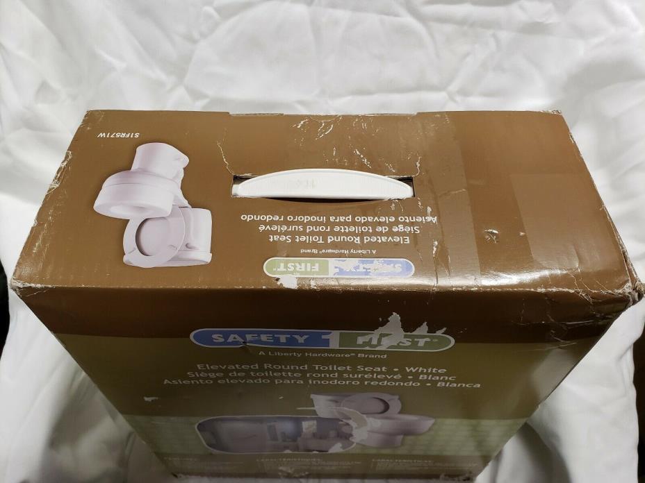 Safety First Elevated Round Toilet Seat White Brand New
