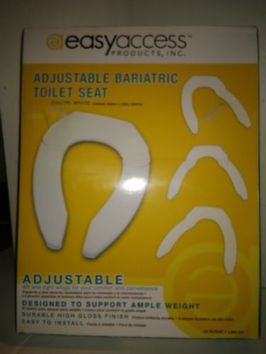 Easy Access Adjustable Bariatric Toilet Seat Larger Weight white