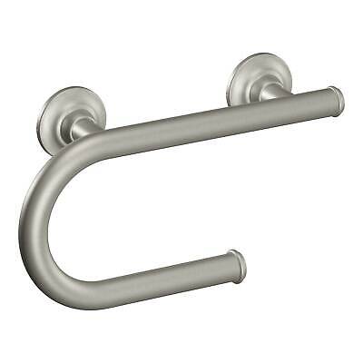 12 in. Designer Grab Bar with Integrated Paper Holder in Brushed Nickel