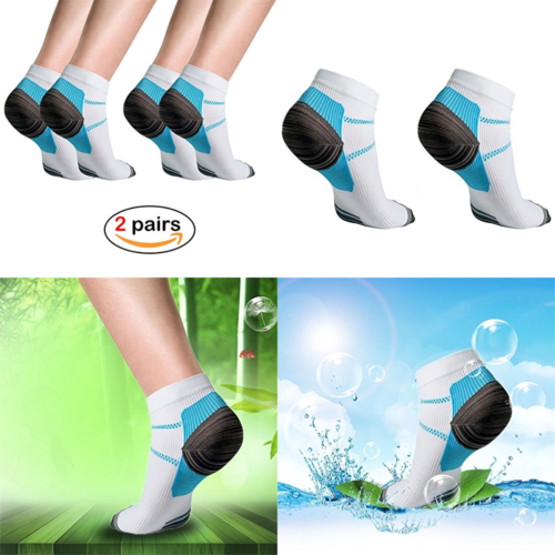 2 Pairs Plantar Fasciitis Socks Compression Ft Sleeves For Men & Women Sport Arc
