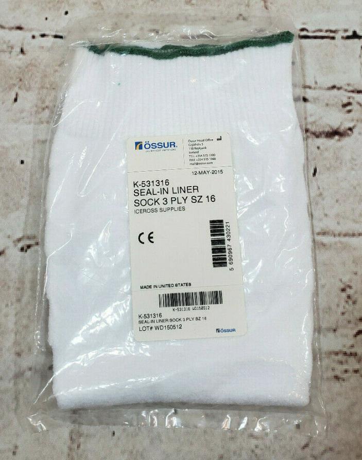 1 Ossur Iceross Seal In Liner Sock 3 Ply Size 16 NEW