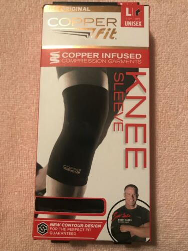 Copper Fit Copper Infused Large Knee Sleeve in Black Unisex