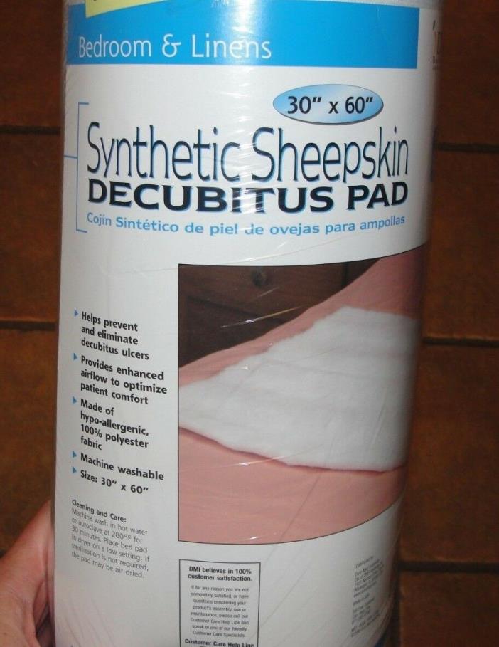 Synthetic Sheepskin Decubitus Bed Pad - Soft, Washable, Reusable 60 x 30 Inch