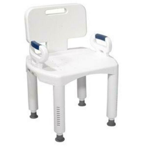 NEW DRIVE MEDICAL 6VAZzv1 1 EA RTL12505 Premium Series Bath Bench with Back and