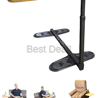 Able Life Universal Swivel TV Tray Table - Oversized Rotating Bamboo Side Tab...