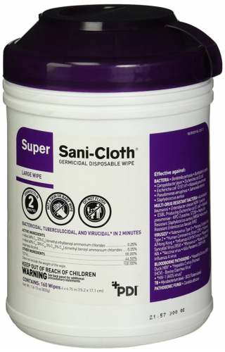 Professional Disposables Surface Disinfectant Super Sani-Cloth Wipes, 160 Count