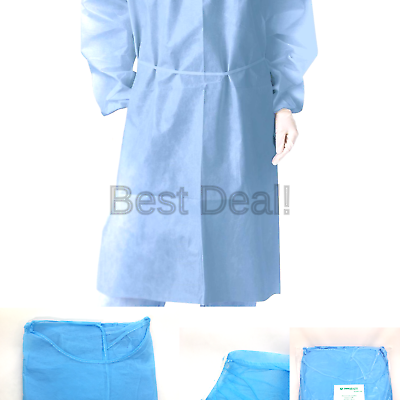 Omni Health Isolation Gown 28g, Spun-Bonded Polypropylene, Blue, 10 Piece/Pack