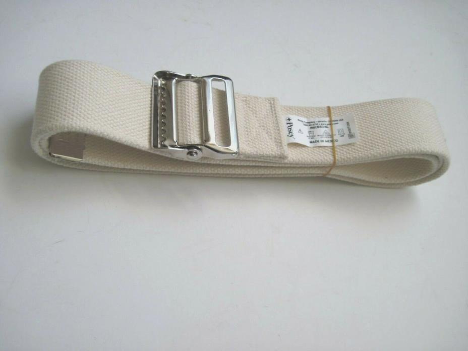 Posey  White Gait Belt with Nickel Buckle, 71