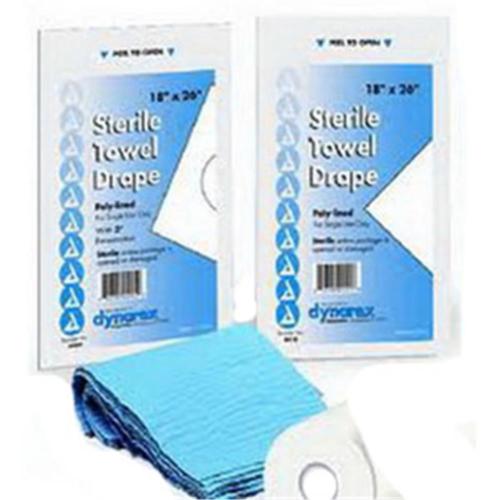 NEW DYNAREX 6ZODzi1 1 BX/50 EA Disposable Towel Drapes, Sterile,Plain,18 X 26