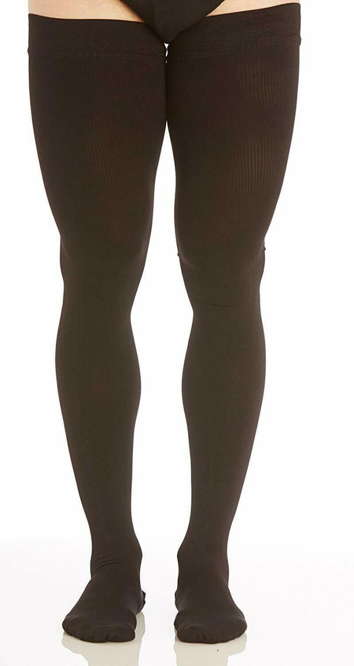 Compression Stockings for Men - Made in The USA Thigh High with Grip Top - Firm