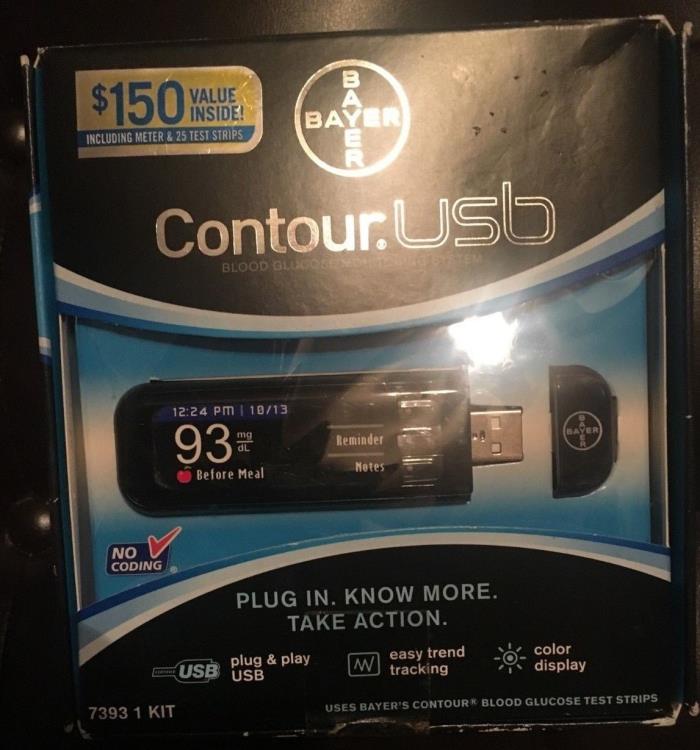 Bayer Contour USB Blood Glucose Monitoring System  New in Box