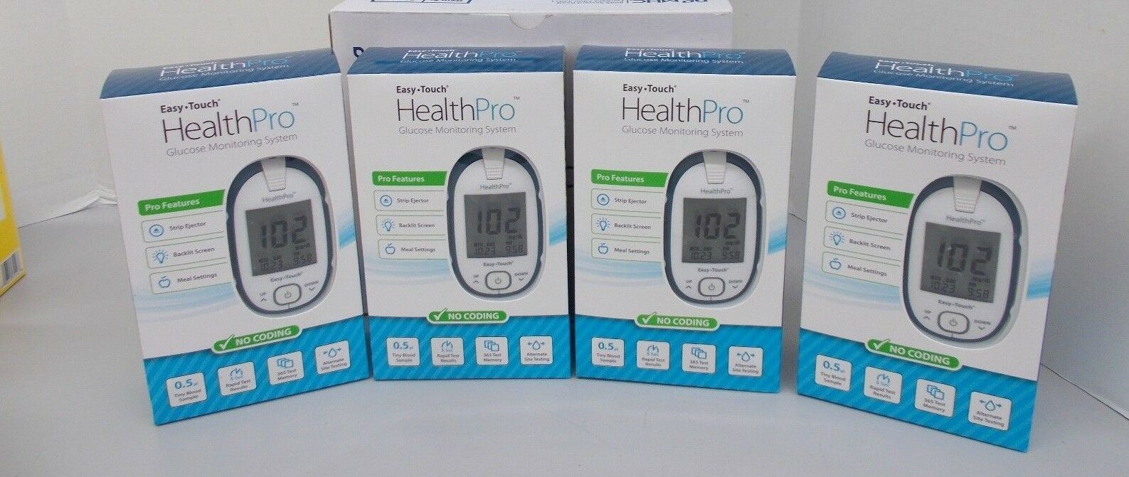 4 SEALED Easy Touch Health Pro Blood Glucose Monitoring System Meter kit