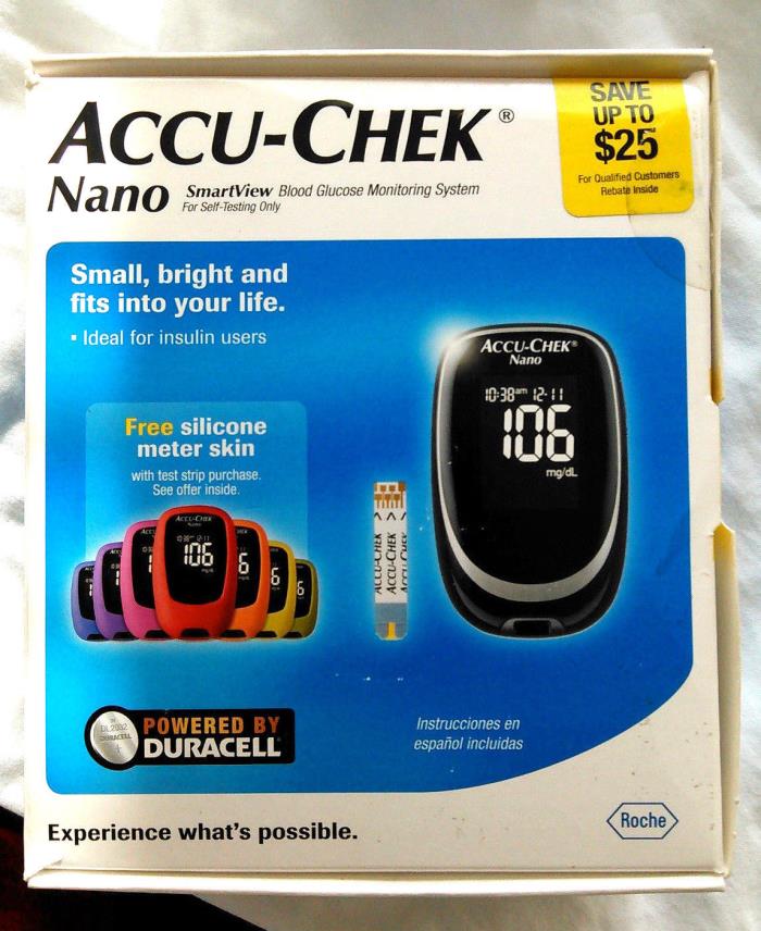 Accu-Chek Nano Smart View Blood Glucose Monitor Test System monitoring n Lancet