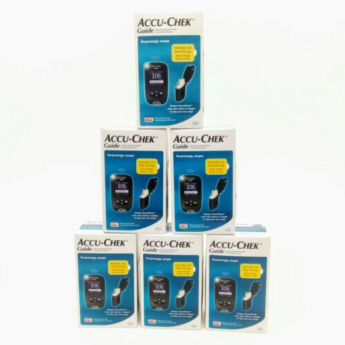 Lot of 6 ACCU-CHEK GUIDE Blood Glucose Monitoring System Meter EXP 2020 NEW