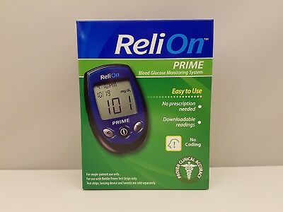 ReliOn Prime Blood Glucose Monitoring System | P/N 701102 | 204401 | Blue | NEW