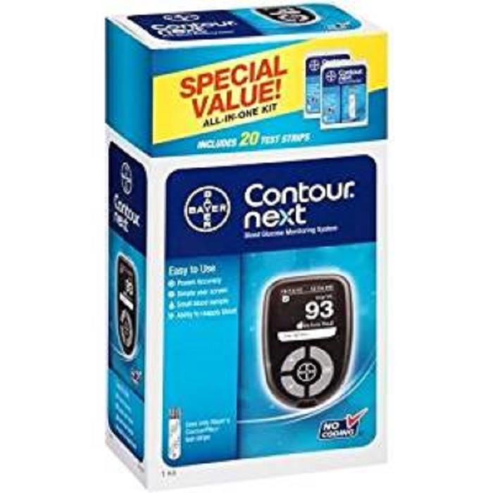 Bayer Contour Next Blood Glucose Monitoring System 20 Test Strips - Expire 05/18