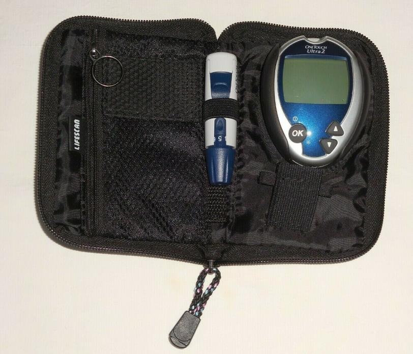 One Touch Ultra 2 Blood Glucose Monitor Meter Lancing Device Carrying Case