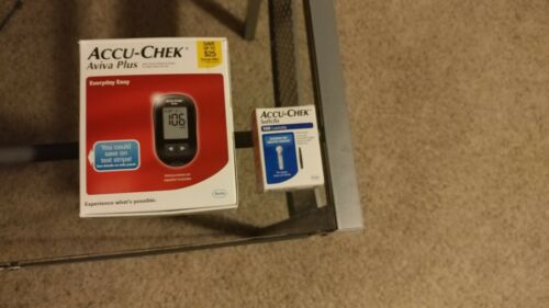 Accu-Chek Aviva compact Plus Blood Glucose Meter kit & 100ct lancets! Brand new