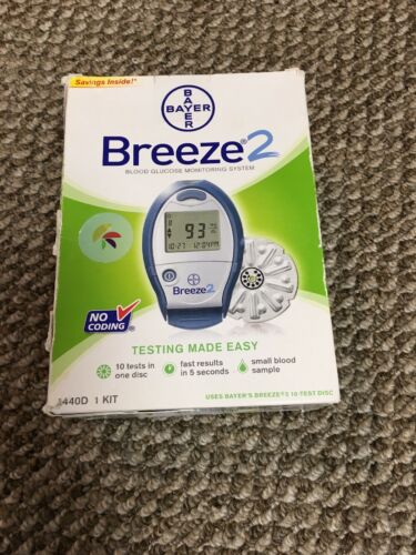 Bayer Breeze 2 Blood Glucose Monitoring System 1440D exp 3/20 Sealed/New