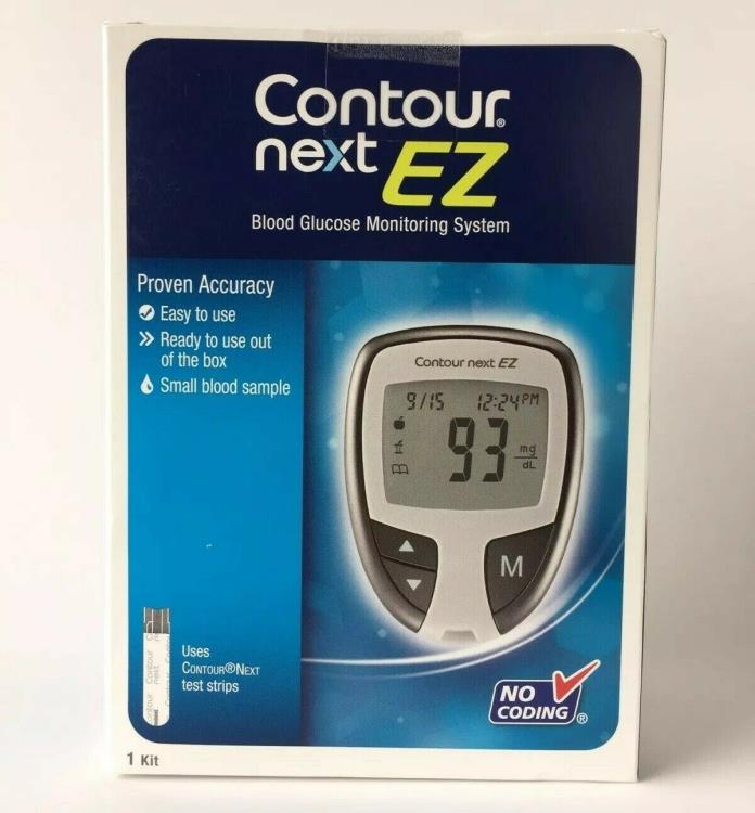 Bayer Contour Next EZ Blood Glucose Monitoring System Sealed Box Free Shipping