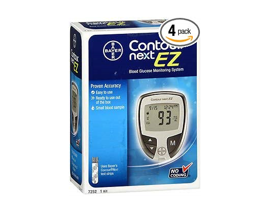 Contour Next EZ Blood Glucose Monitoring System Kit - Pack of 4