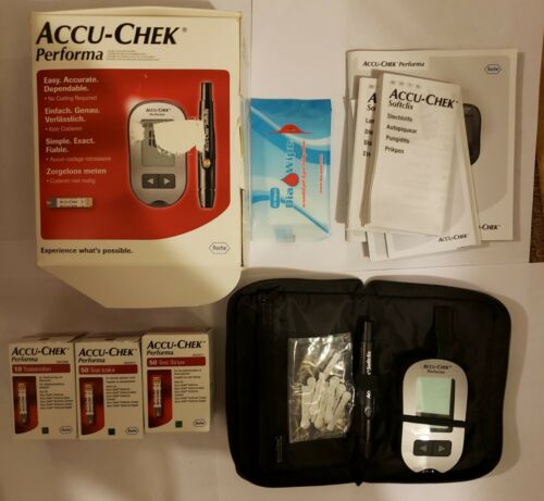 Accu Chek Performa Blood Glucose System Meter with 110 Test Strips & 10 Lancets