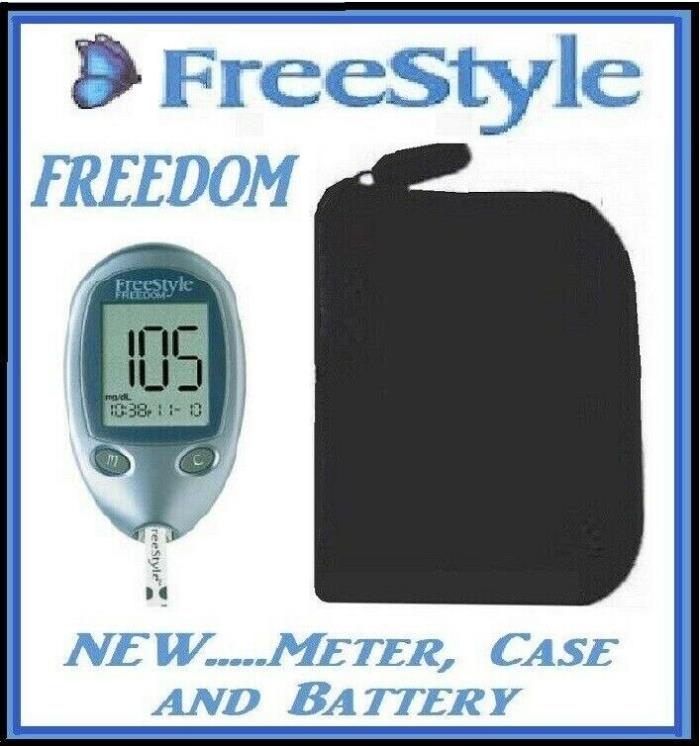 NEW ABBOTT FREESTYLE FREEDOM Glucose Meter Monitor, Case and Battery